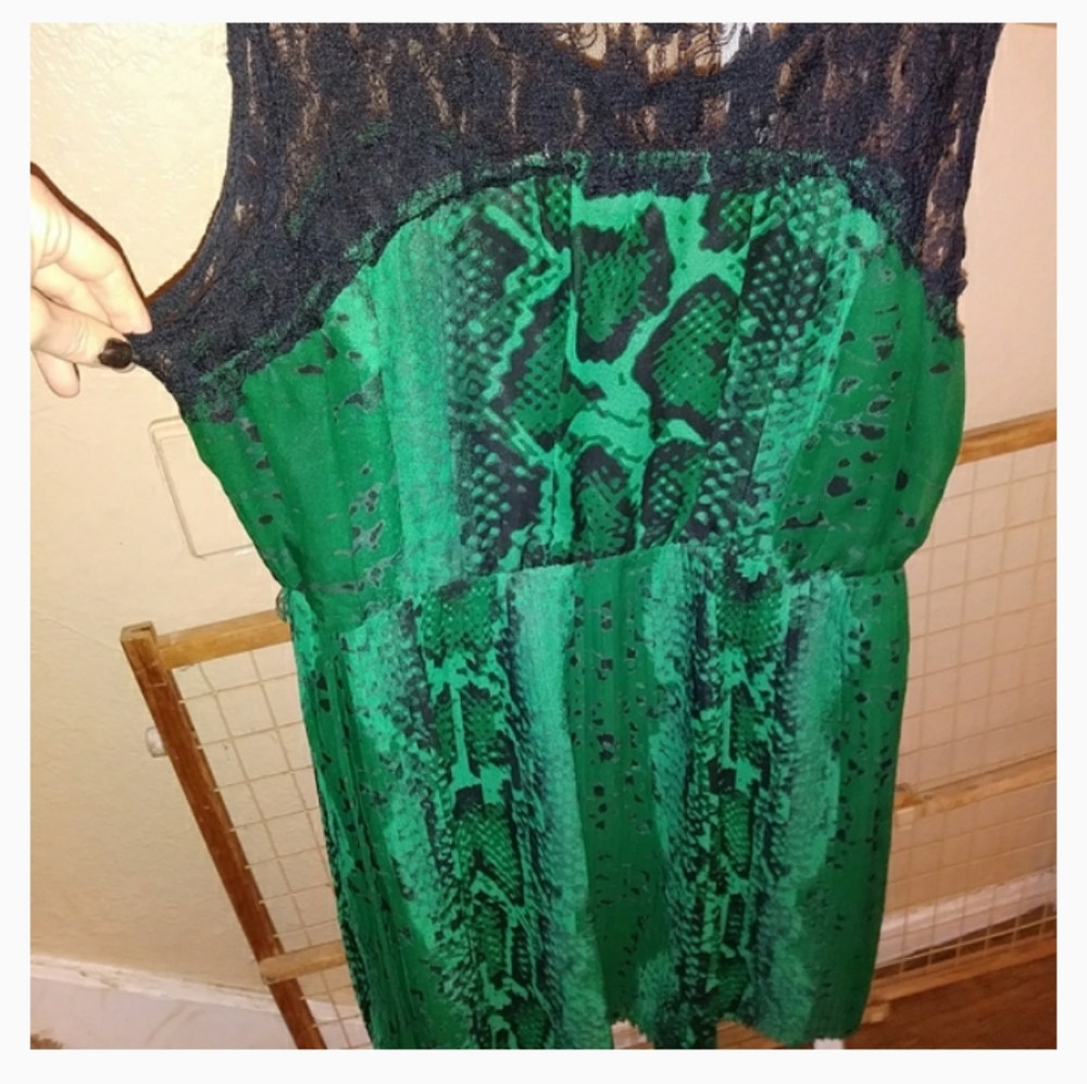 Black and green dress